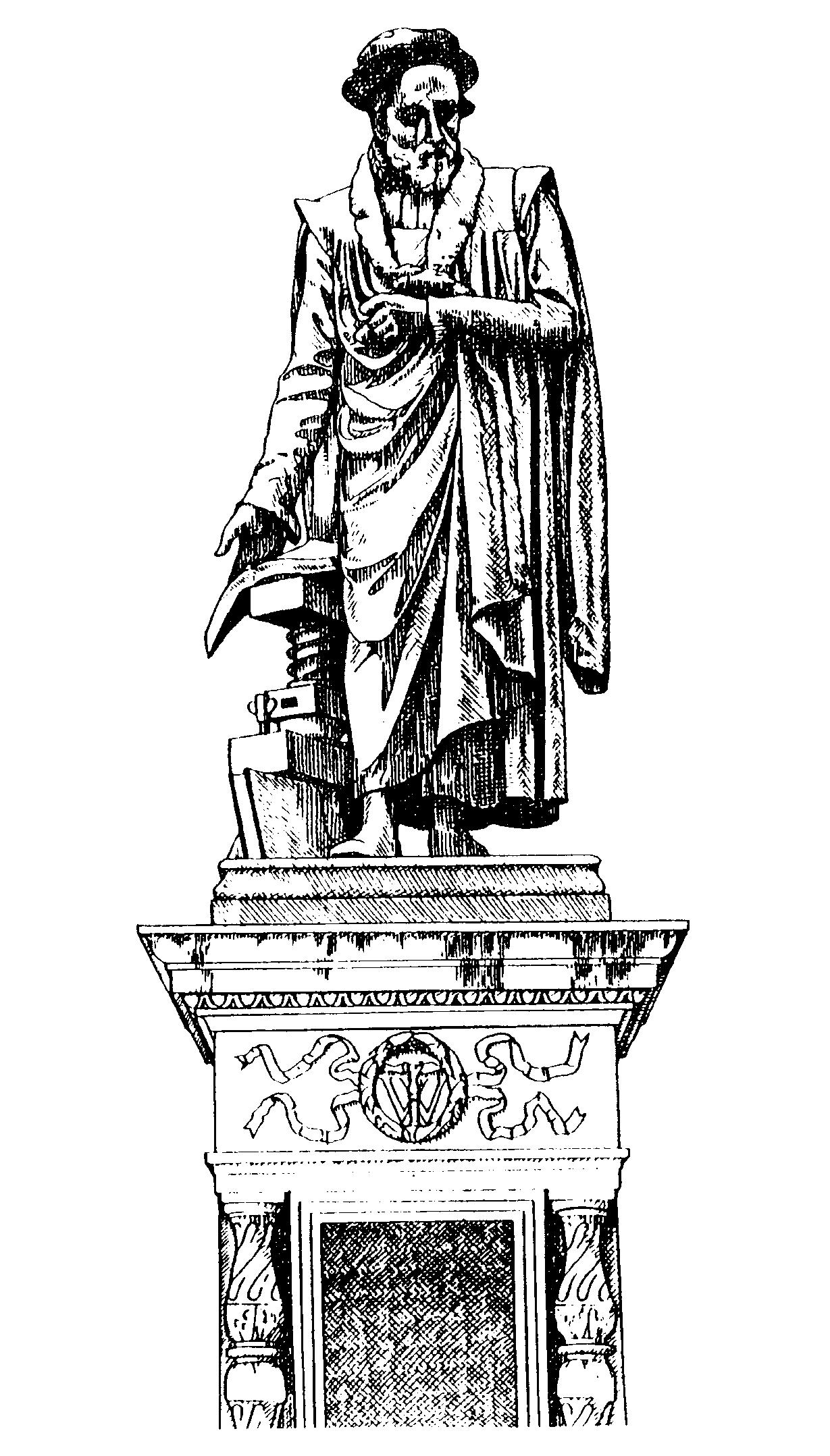 statue of William Tyndale, front view