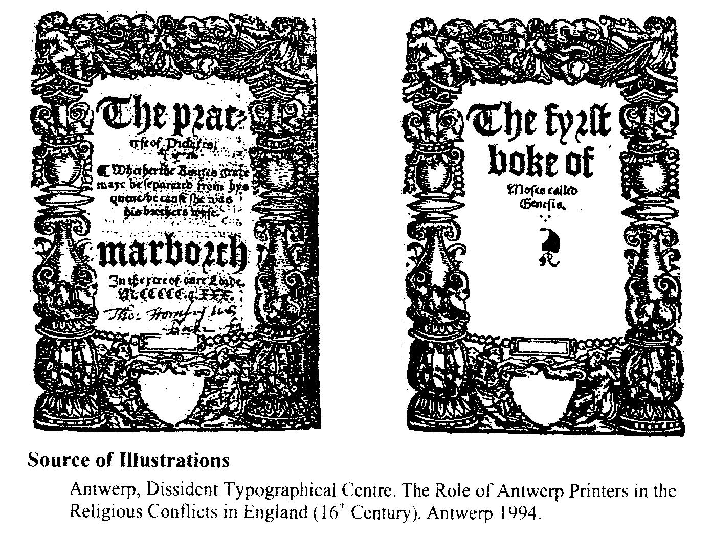 Title pages from 2 of Tyndale's books