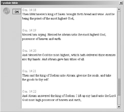 Biblical text in program screenshot